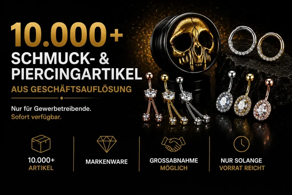 Schmuck- und Piercingartikel aus dem Trendy-Maik Lagerverkauf für Gewerbetreibende